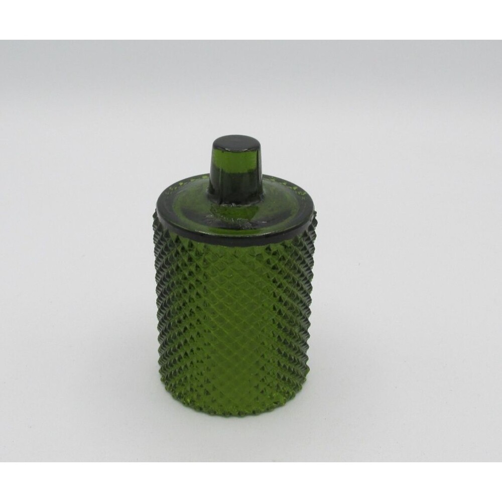 Diamond Cut GREEN Glass PEG Votive Cup Candle Holder HOMCO Decorama Faroy